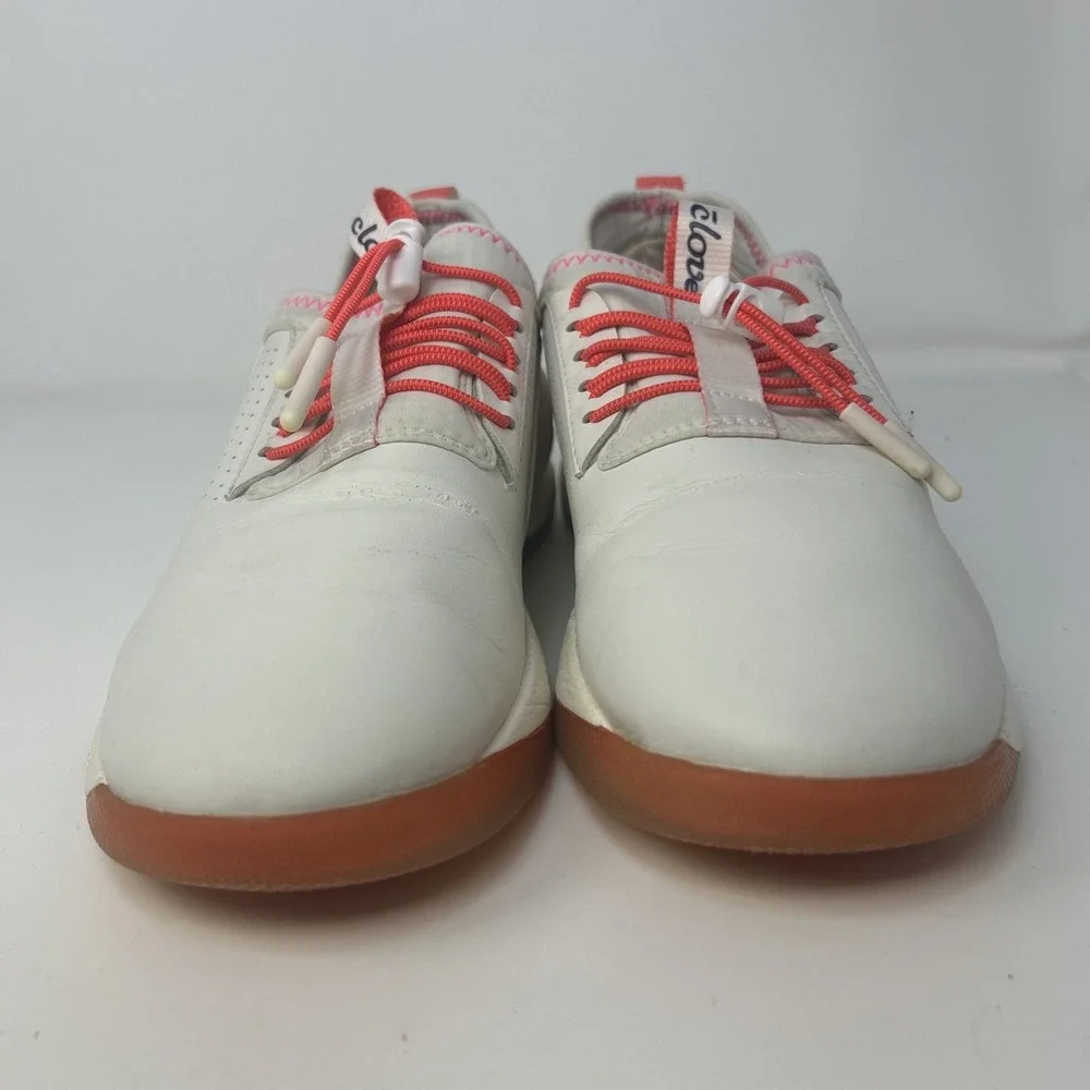 Clove Women's Classic Fuscia Fade Nursing Sneaker Sz 7.5 White Leather‎